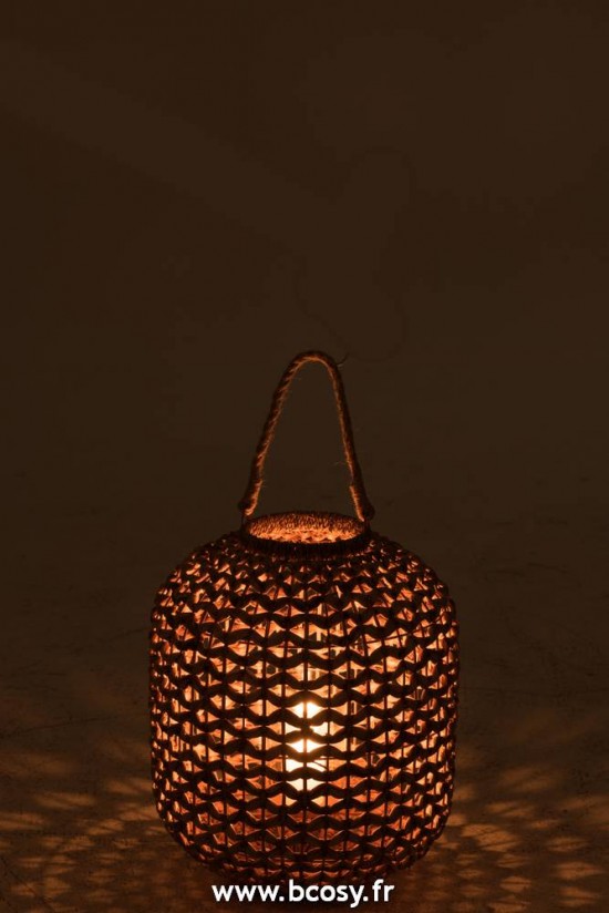 J-Line lanternes photophores Jolipa Jline Lanterne Lena Jacinthe D Eau Naturel Medium