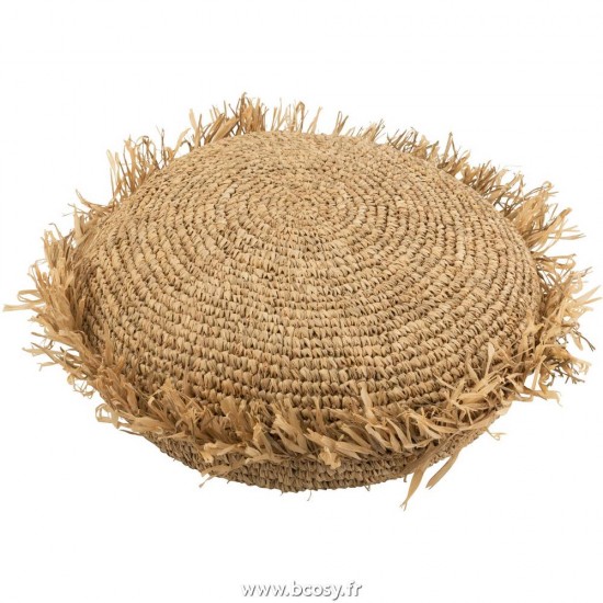 J-Line coussins Jolipa J Line Jline Coussin Carre Raphia Naturel Large