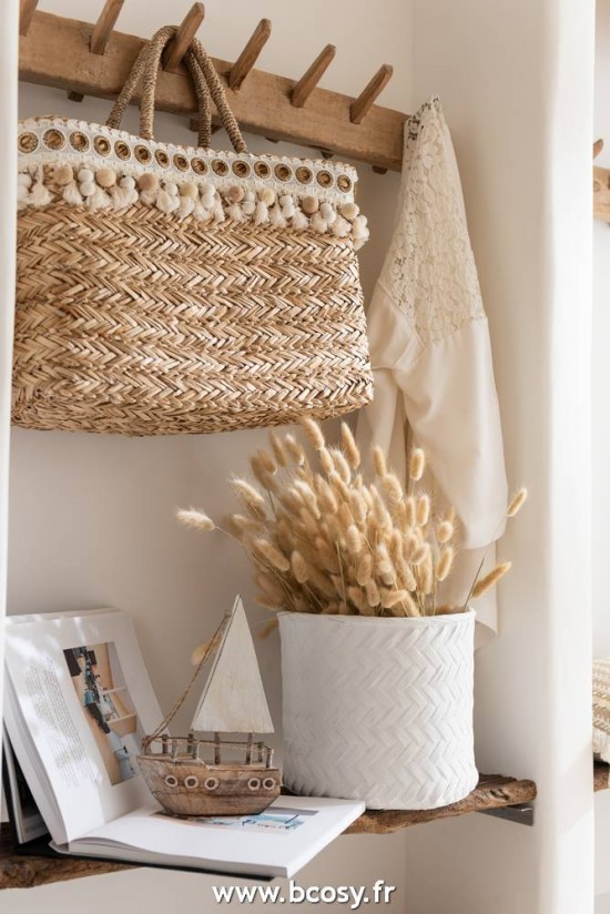 Jolipa Jline Cache Pot Imitation Tissage Ciment Blanc Large