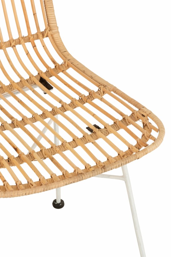 J-Line chaises de repas J Line Chaise Ema Rotin Metal Naturel Blanc