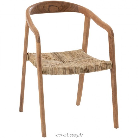 J Line Chaise Ana Bois Teak Brun L53xB53xH70 Jline 11281 by Jolipa 11281