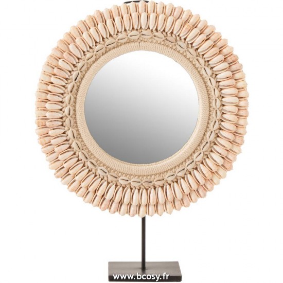 J-Line miroirs Jolipa J Line Jline Miroir Sur Pied Mona Coquillages Rose Clair Large