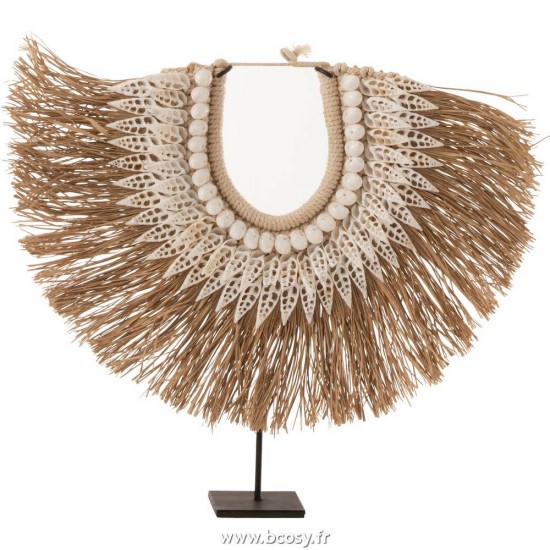 J-Line chaînes de plumes sur pied Jolipa J Line Jline Collier Pied Dora Coquillages Zostere Blanc Small