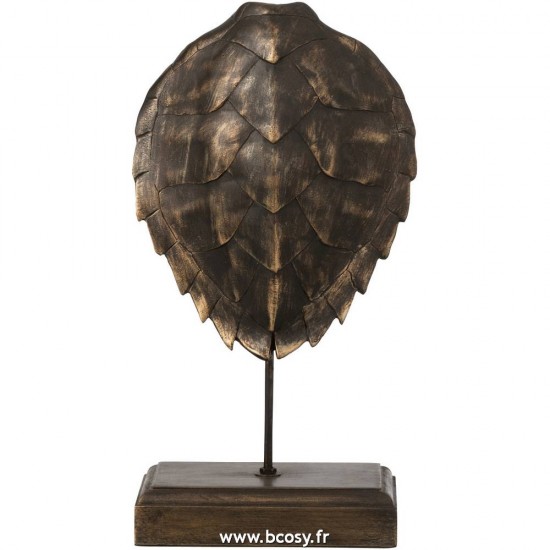 J-Line J Line tortues statuettes Jolipa Tortue Sur Pied Resine Bronze Large.