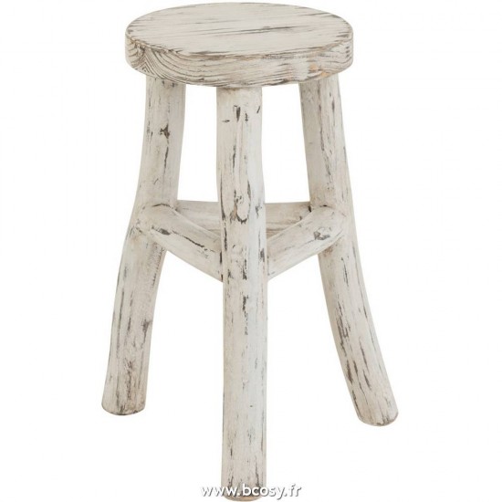 J Line Tabouret Ibiza Rond Bois Blanc Delave 50 Jline 1168 by Jolipa 1168