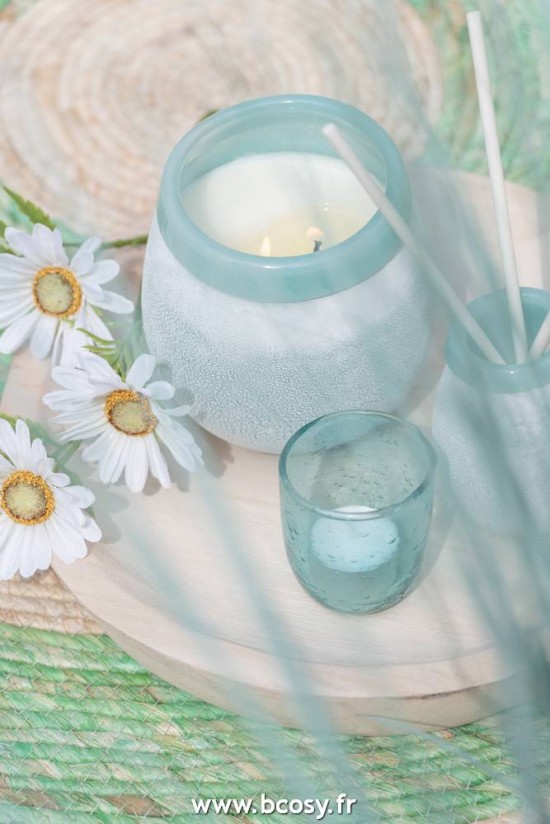 Jolipa J Line Jline Photophore Bulles Verre Aqua Small