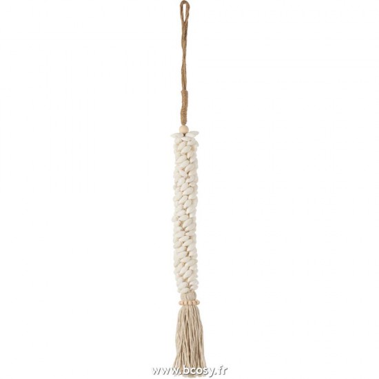 J-Line pendeloques Jolipa J Line Jline Suspension Coquillages Blanc Corde Coton Ecru