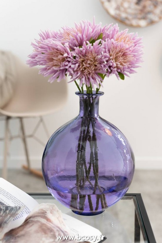 J-Line fleurs J Line Chrysantheme Plastique Blanc Mauve Clair