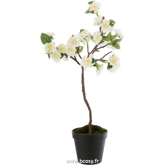 J-Line arbres decos Jolipa J Line Jline Arbre En Fleurs Plastique Blanc Marron Small