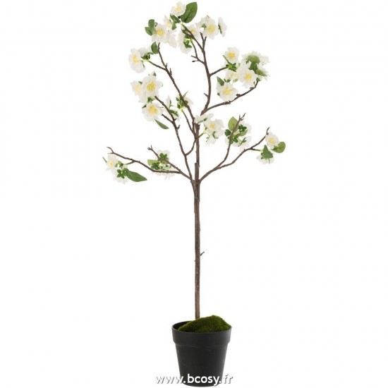 J-Line arbres decos Jolipa J Line Jline Arbre En Fleurs Plastique Blanc Marron Medium