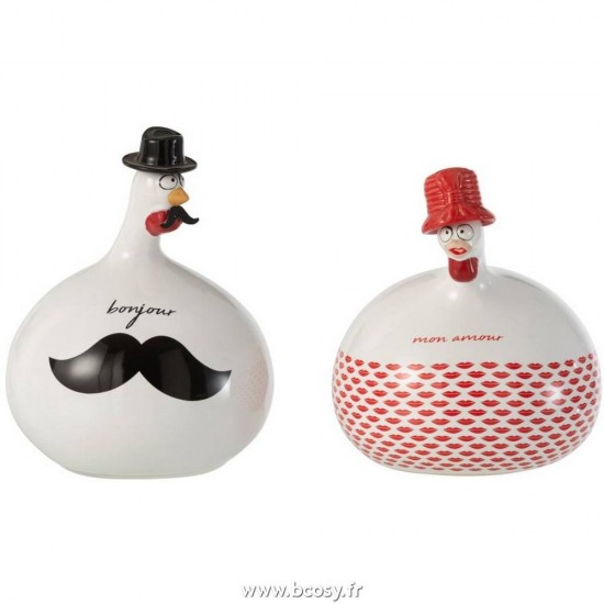 J-line 12555 Jolipa JLine figurines poules chats j line