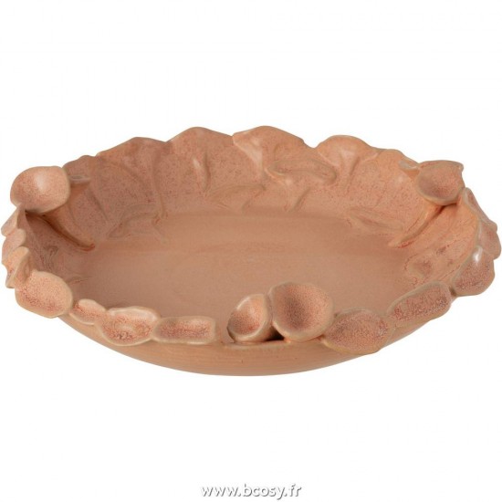 J-Line plats Jolipa J Line Jline Plat Ibiza Rond Ceramique Rose Orange Large