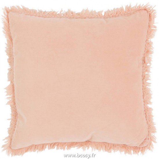 J-Line coussins Jolipa J Line Jline Coussin Bord Long Coton Lin Rose