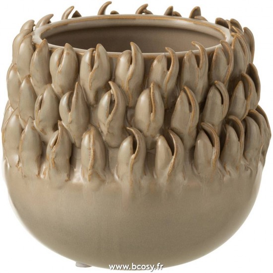 J-Line cachepots de fleur Jolipa J Line Jline Cachepot Ibiza Ceramique Gris Large