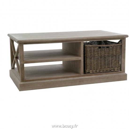 J Line Table Salon Rct 2Pl Panier Bs Grey W Jline 13425 by Jolipa 13425