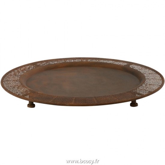 J-Line Jolipa J Line Jline Plateau Pied Ajoure Metal Rouille