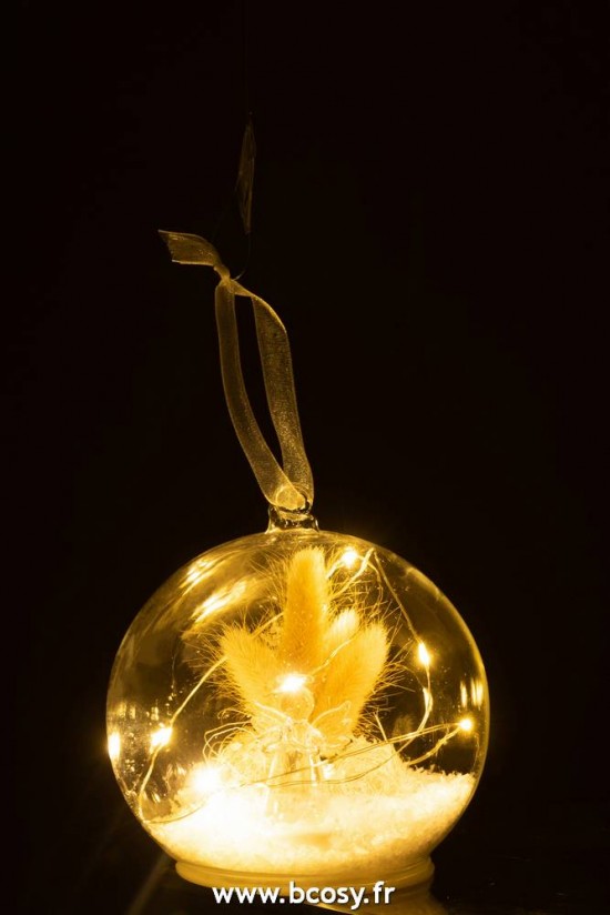 J-Line cloches cuvecles clochettes en verre statuettes Jolipa J Line Jline Boule De Noel Led Ange Verre Blanc