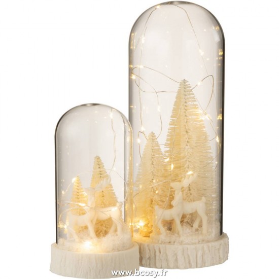 J-line 15142 Jolipa JLine objets deco cloche en verre avec objet