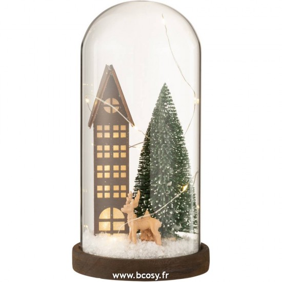 J-line 15149 Jolipa JLine objets deco cloche en verre avec objet