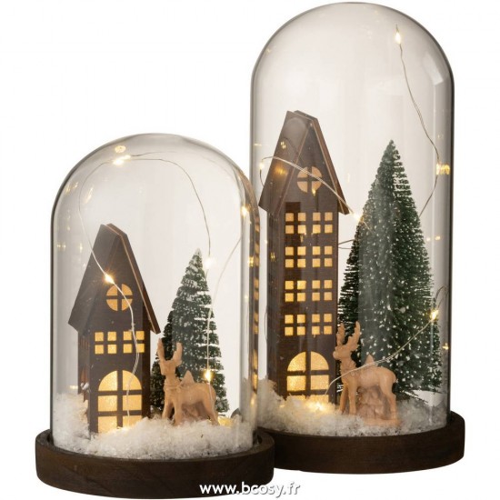 J-line 15149 Jolipa JLine objets deco cloche en verre avec objet