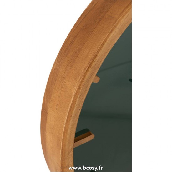 J-Line horloges murales Jolipa J Line Jline Horloge Murale Ronde Bois Verre Marron Noir Small