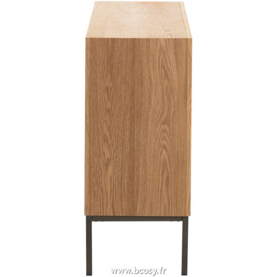 J-Line armoires avec portes et tirroirs Jolipa J Line Jline Armoire Sur Pied 2 Portes Bois Metal Naturel