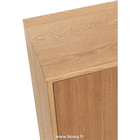 J-Line armoires avec portes et tirroirs J Line Armoire Sur Pied 2 Portes Bois Metal Naturel