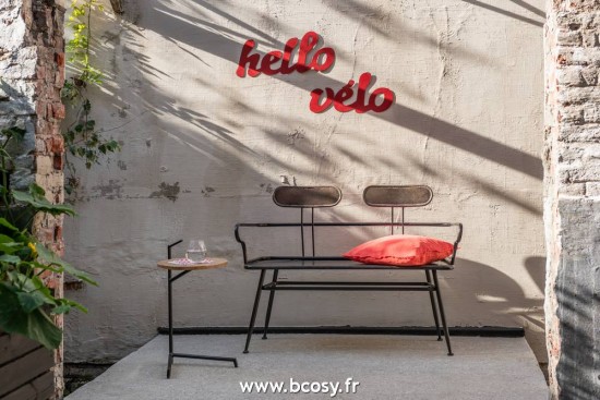 Jolipa Jline Table Gigogne Bistro Ronde Bois De Manguier Metal Naturel Noir