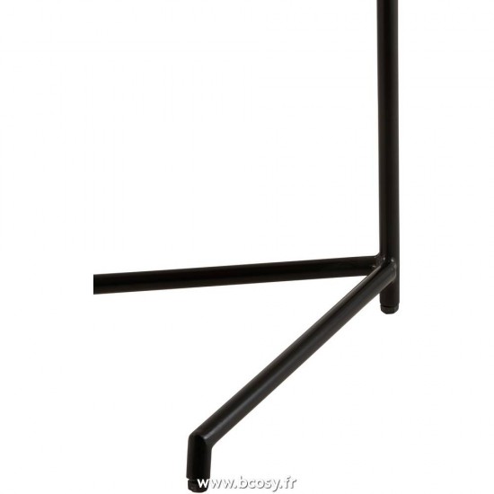 J-Line tables d appoint bouts de canapé Jolipa Jline Table Gigogne Bistro Ronde Bois De Manguier Metal Naturel Noir