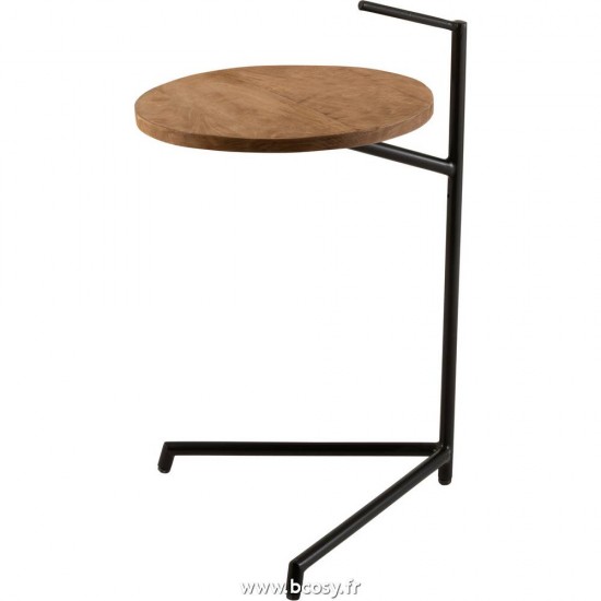 J Line Table Gigogne Bistro Ronde Bois De Manguier Metal Naturel Noir 65 Jline 1524 by Jolipa 1524