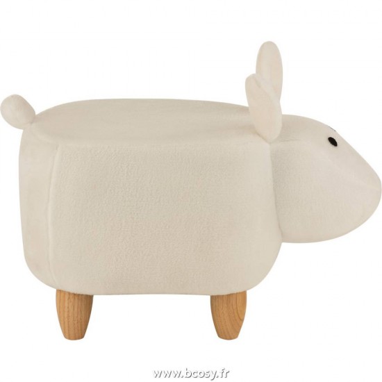 J-Line Chaises pour enfants Jolipa J Line Jline Chaise Enfant Mouton Bois Textile Blanc