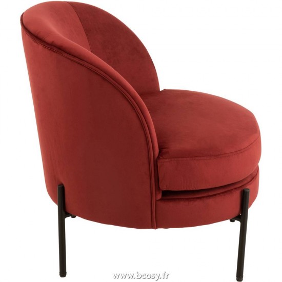 J-Line chaises lounges Jolipa J Line Jline Chaise Lounge Ronde Textile Metal Steen Rood