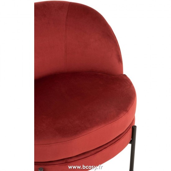 J-Line chaises lounges J Line Chaise Lounge Ronde Textile Metal Steen Rood