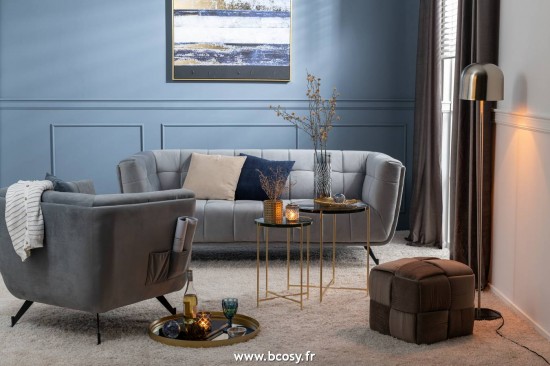 J Line Siege Lounge 1 Personne Textile Bois Metal Gris Clair L94xB83xH81 cm Jline 15405 by Jolipa 15405