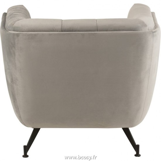 Jolipa J Line Jline Siege Lounge 1 Personne Textile Bois Metal Gris Clair