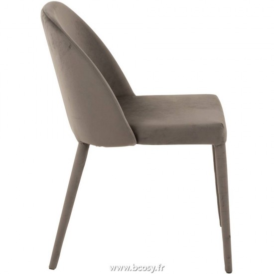 J-Line chaises de repas Jolipa J Line Jline Chaise Charlotte Textile Metal Gris Moyen