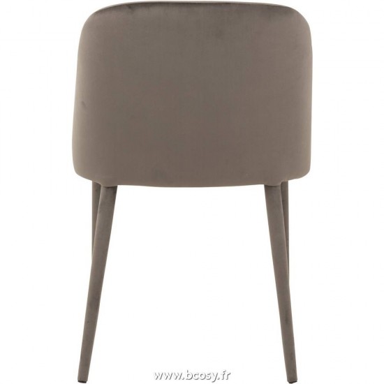 Jolipa J Line Jline Chaise Charlotte Textile Metal Gris Moyen