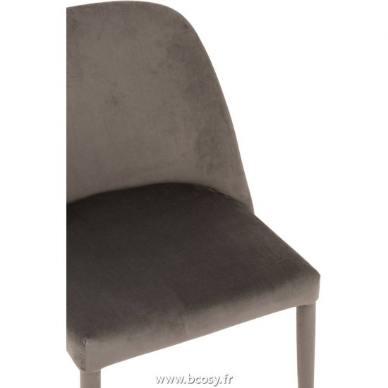 J-Line chaises de repas J Line Chaise Charlotte Textile Metal Gris Moyen