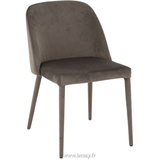 J Line Chaise Charlotte Textile Metal Gris Moyen L52xB60xH81 cm Jline 15411 by Jolipa 15411