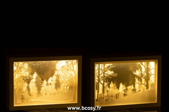 J-Line hivers Jolipa J Line Jline Cadre Bas 3 Parties Led Hiver Pvc Verre Argent Assortiment De 2