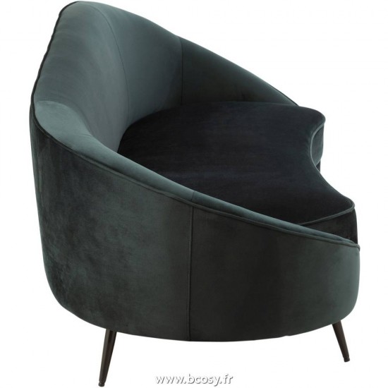 J-Line canapés Jolipa J Line Jline Sofa Elisabeth Textile Metal Vert