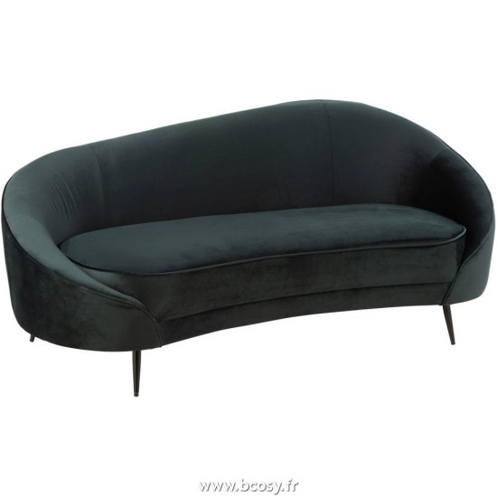 J Line Sofa Elisabeth Textile Metal Vert L182xB86xH76 cm Jline 15454 by Jolipa 15454