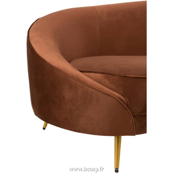 J-Line canapés J Line Sofa Elisabeth Textile Metal Marron