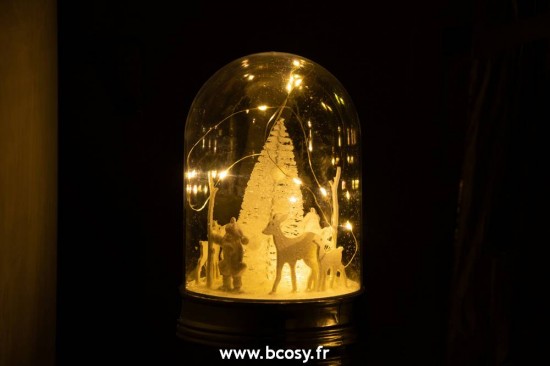 J-Line cloches cuvecles clochettes en verre statuettes Jolipa J Line Jline Cloche Noel Led Acrylique Blanc Large