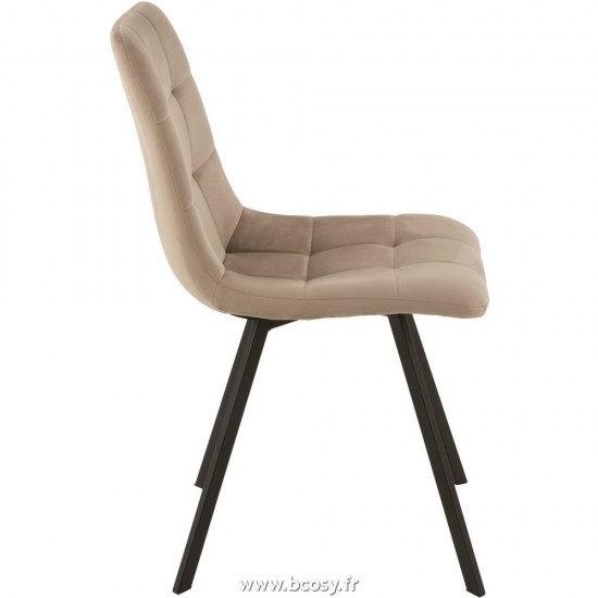 J-Line chaises de repas Jolipa J Line Jline Chaise Morgan Textile Metal Beige