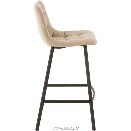 J-Line chaises tabourets de bar Jolipa J Line Jline Chaise De Bar Olivier Textile Metal Beige