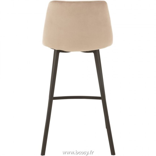 Jolipa J Line Jline Chaise De Bar Olivier Textile Metal Beige