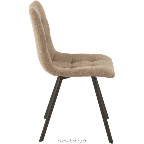 J-Line chaises de repas Jolipa J Line Jline Chaise Babette Textile Metal Beige