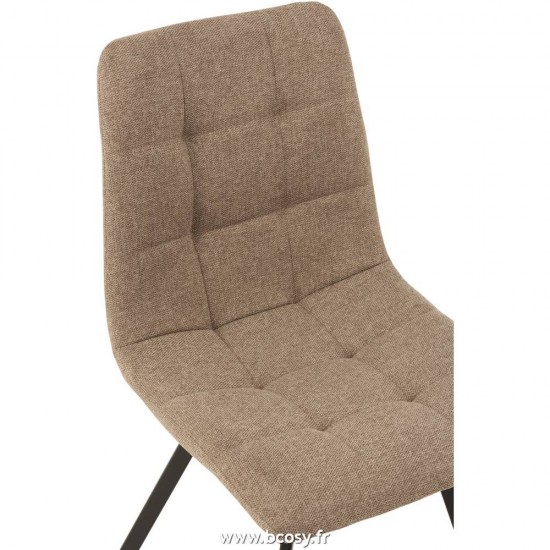 J-Line chaises de repas J Line Chaise Babette Textile Metal Beige