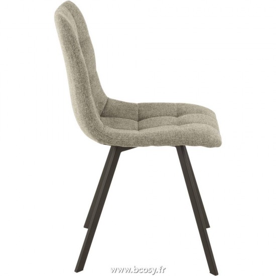 J-Line chaises de repas Jolipa J Line Jline Chaise Babette Textile Metal Gris